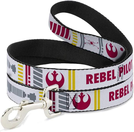 Star Wars Pet Leash, Dog Leash, Star Wars Rebel Pilot Rebel Alliance Insignia X Wing Fighter, 4 Feet Long 1.0 Inch Wide
