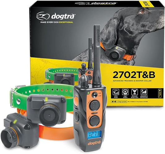 Dogtra 2702T&B Long Range 1-Mile 2-Dog Training & Beeper Remote Dog Training E-Collar for Upland Gun Dog
