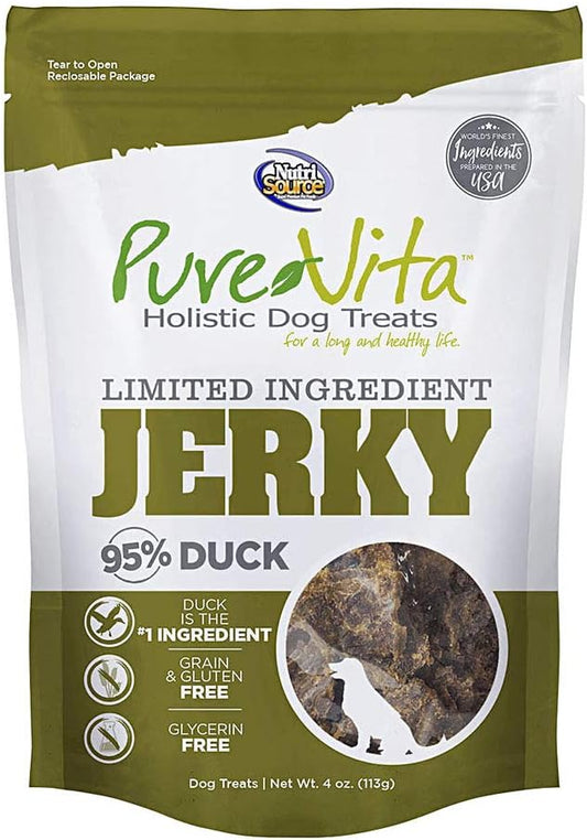 Nutri Source Limited Ingredient Jerky Dog Treats, Duck, 4 oz