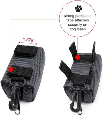 SLSON Pet Waste Bag Dispenser Zippered Pouch,Portable Dog Poop Bag Holder Leash Attachment Lightweight Fabric Bags (Dark Grey)