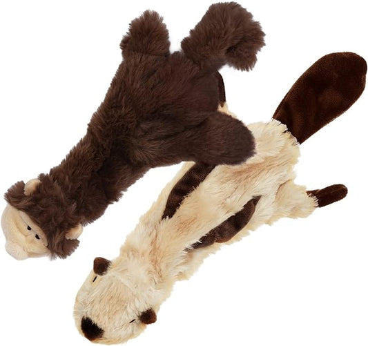 Best Pet Supplies Stuffing Free Squeaky Dog Toys for Small Dogs, Medium Dogs, and Large Dogs, Durable, Best Dog Chew Toy for Teething Puppy, Indoor Play - Monkey, Squirrel, Small