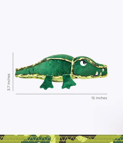 Outward Hound Xtreme Seamz Alligator Squeaky Dog Toy - Reinforced Dense Stuffing Plush Toy