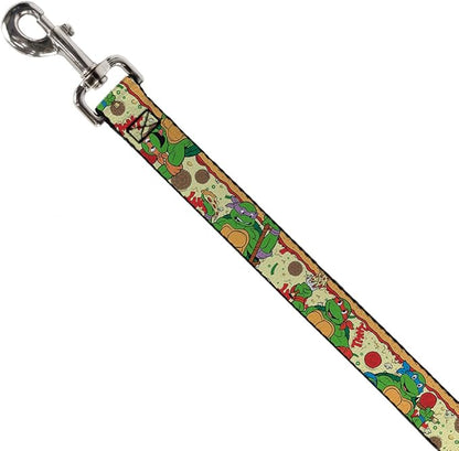 Dog Leash Classic TMNT Turtle Pizza 6 Feet Long 1.0 Inch Wide