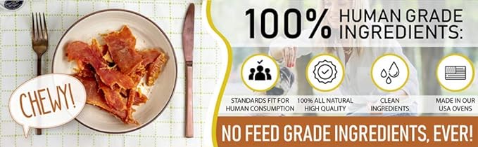 Premium Whole Muscle Chicken 12 oz. Dog Jerky Treats | 100% Human Grade | USA Made | High Protein | Grain Free | Limited Ingredients | No Filler | BHA-BHT Free | Chewy Texture