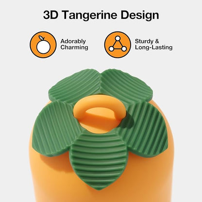 VETRESKA Dog Poop Bags Dispenser with Citrus Scented Waste Bags, Leak Proof, Extra Thick and Large Pet Poop Bags for Walking Dog, Cats Litter and Babies' Diaper 1 Count Holder and 105 Bags, Orange