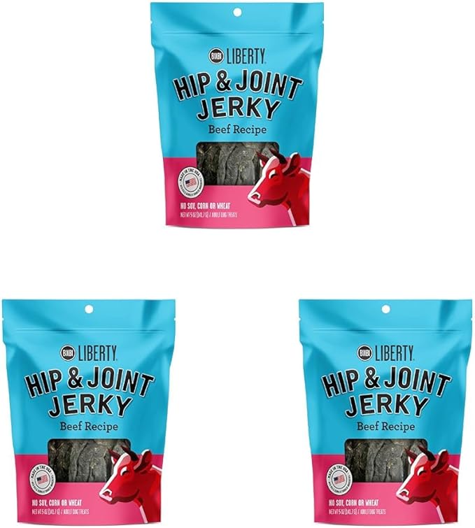 BIXBI Buckley Functional Healthy Hip and Joint Dog Jerky Treats, Beef Recipe, 5 Ounce (Pack of 3)
