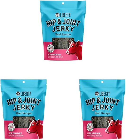 BIXBI Buckley Functional Healthy Hip and Joint Dog Jerky Treats, Beef Recipe, 5 Ounce (Pack of 3)