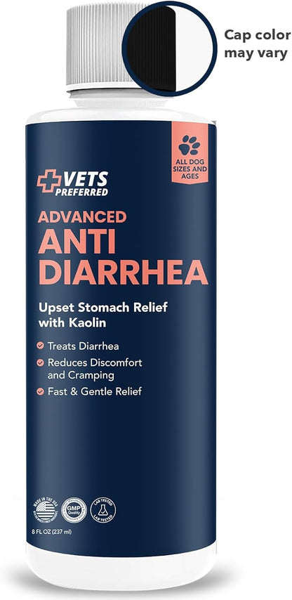 Vets Preferred Anti Diarrhea Liquid for Dogs - Dog Diarrhea Relief with Pectin and Kaolin (8 oz.) | Once every 12 hours for Dog Diarrhea & Dog Gas Relief