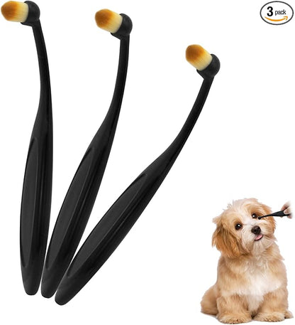 Cat& Dog Toothbrush, 3Pcs Durable Small Dog Tear Stain Remover Brush with Soft-Bristled, Easy Comfort Pet Teeth Cleaning, Dog Dental Care for Puppies/Cats/Small Pets (A,3pcs)