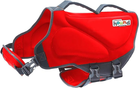 Outward Hound Dawson Swim Red Dog Life Jacket, Medium