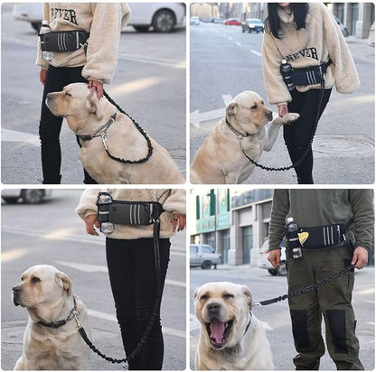 Hands Free Dog Leash Waist Leash for Dog Walking Bungee Leash Dog Running Belt for 【Medium & Large Dogs, 20-70 lbs】 Fanny Pack for Walker Hiking Jogging…