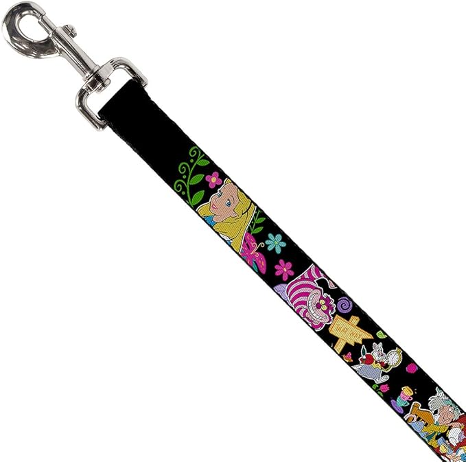 Buckle-Down Pet Leash - Alice's Encounters in Wonderland - 4 Feet Long - 1" Wide