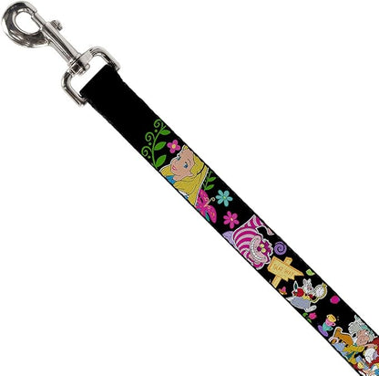 Buckle-Down Pet Leash - Alice's Encounters in Wonderland - 4 Feet Long - 1" Wide