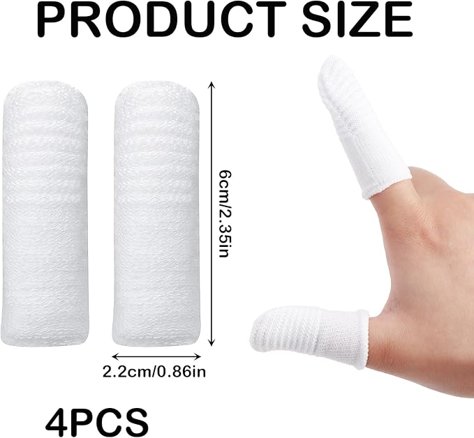 4 PCS Pet Finger Toothbrush, Microfiber Fingerbrush for Dogs Cats, Teeth Oral Cleaning, Dental Care, Washable & Comfortable & Durable, 1 Set for Two Fingers White