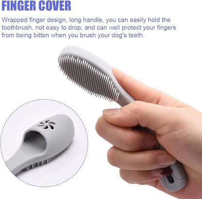 3Pcs Small Dog Toothbrush, Dog Finger Toothbrush, Easily Clean Teeth Dirt, Food Grade Silicone Dog Tooth Brush