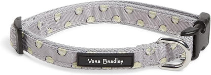 Vera Bradley Women's Recycled Lighten Up Water-repellent Adjustable Pet Collar, Tennis Ball Dots, Small