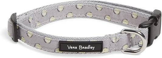 Vera Bradley Women's Recycled Lighten Up Water-repellent Adjustable Pet Collar, Tennis Ball Dots, Small