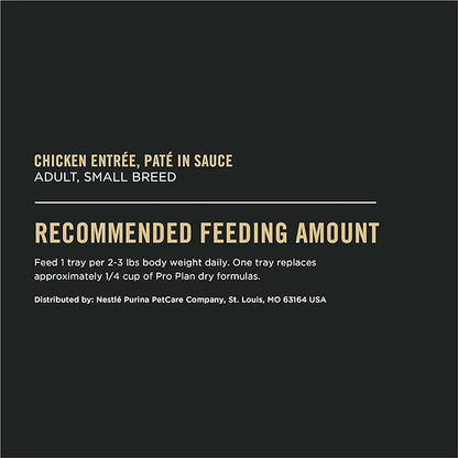 Purina Pro Plan Wet Dog Food for Small Dogs, Adult Small Breed Chicken Entree High Protein Dog Food - (Pack of 12) 3.5 oz. Trays