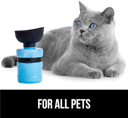Gorilla Grip No Spill Portable Dog Water Bottle with Built in Bowl, Food Grade Silicone Leak Proof Pets Travel Drink Dispenser, Puppy Walk Training, Pet Hiking Essentials, Trip Accessories, Blue