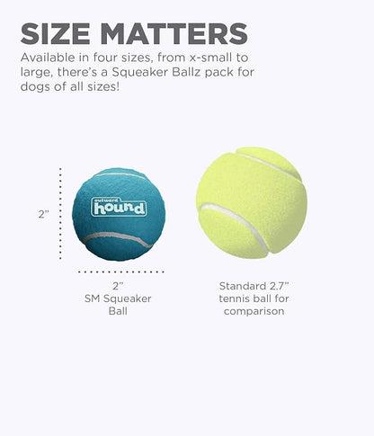 Outward Hound Squeaker Ballz Fetch Dog Toy, Small- 4 Pack