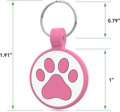 QR Code Cat Tag, Modifiable Pet Online Profile Page, Multiple Emergency Contact, Silent Silicone Cat Tag, Lightweight, No Jinging, Collar Accessories, QR Cat ID Tag (Small Breeds - 1", Rose)