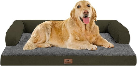 Large Dog Bed Orthopedic Washable - Beds Bolster Pet - XL Large Big Dogs - Memory Foam - Couch Sofa Bed- Waterproof with Removable Cover