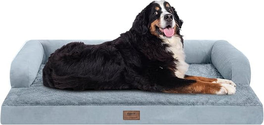 Large Dog Bed Orthopedic Washable, Medium Large XXXLarge Dogs, Orthopedic Dog Bed with Waterproof Cover and Removable Egg Foam, Couch Bed Bolster