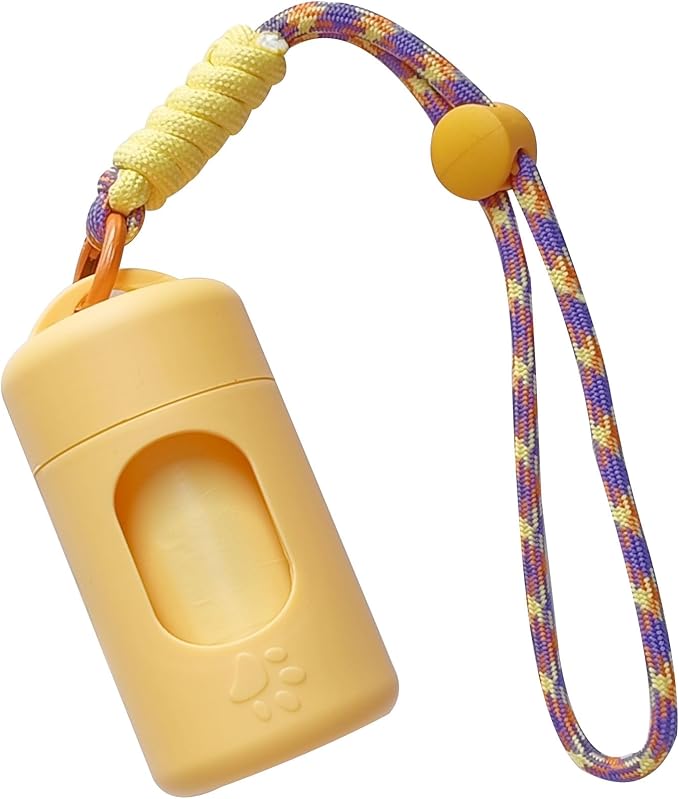 A&H ZIER Poop Bags Holder with Portable Colorful Lanyard, Soft-touch Dog Poop Bags Dispenser Dog Waste Bags, Compatible with any Dog Walking Accessories