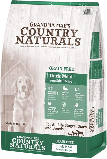 Grandma Mae's Country Naturals Grain Free Dry Dog Food 12 LB Duck Recipe
