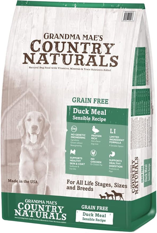 Grandma Mae's Country Naturals Grain Free Dry Dog Food 12 LB Duck Recipe