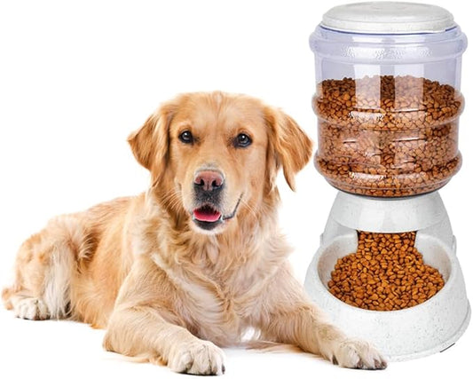 Automatic Dog Feeders for Large Dogs，3 Gallon Gravity Dog Cat Feeder Station，Automatic Dog Food Dispense,Easy to Clean,Gray (3 Gallon Dog Feeder)