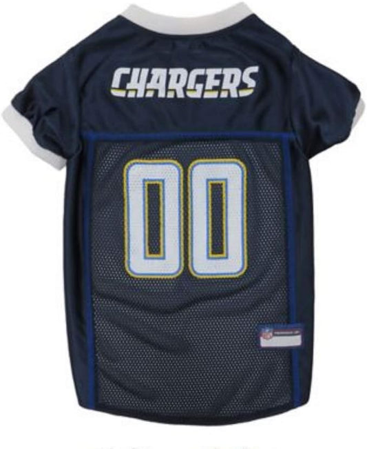 NFL Los Angeles Chargers Dog Jersey, Size: X-Large. Best Football Jersey Costume for Dogs & Cats. Licensed Jersey Shirt