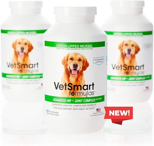 Joint Supplement for Dogs - Green Lipped Mussel, MSM + Glucosamine Formula - Helps to Restore Mobility, Relieve Arthritis & Hip Dysplasia Pain, Reduce Inflammation, No Artificial Flavors