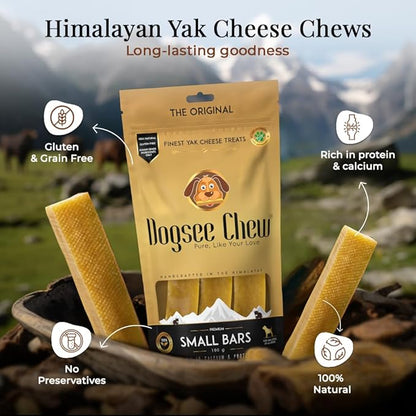 Dogsee Himalayan Yak Cheese Dog Chews (Small - 3 Chews) | No Preservatives | Rich in Protein & Calcium | Premium Dog Dental Chews
