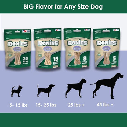 BONIES Natural Calming Multi-Pack SMALL for Dogs 5-25 LBS - Natural Dog Treat - Low Calories - Chicken Flavor - 15 Bones
