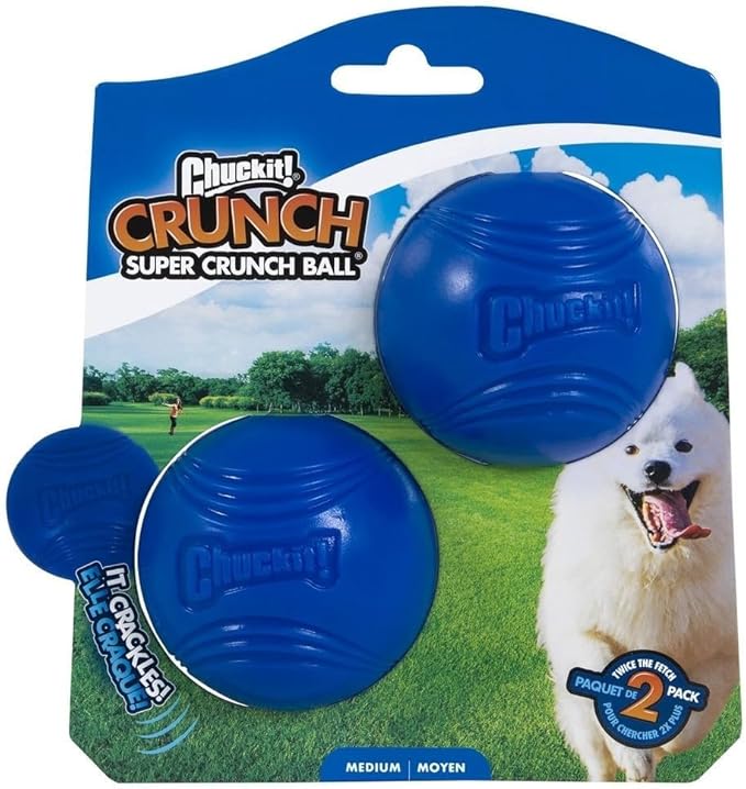 Chuckit! Crunch Ball Dog Toy, Medium (Pack of 2)