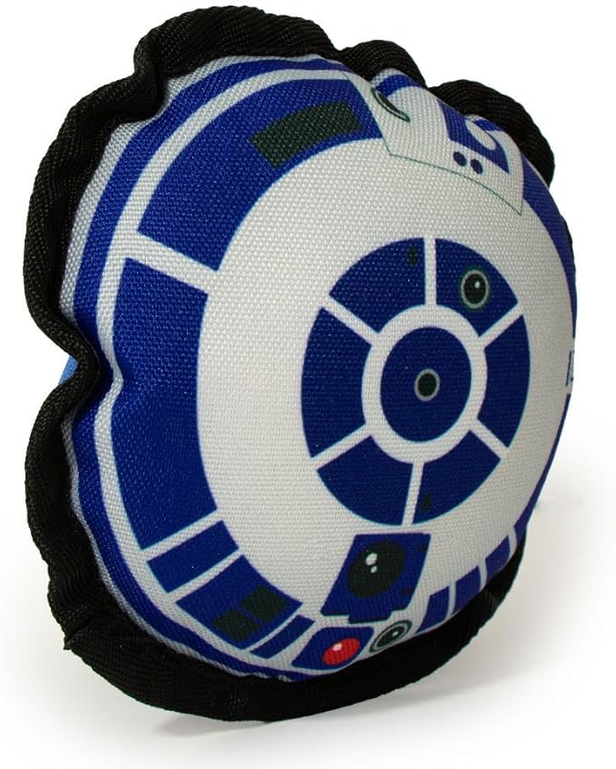 Buckle-Down Dog Toy, Star Wars, Ballistic Squeaker R2D2 Head Top View, 8 x 8 in (20.3 x 20.3 cm) (DTPT-SWBAI)