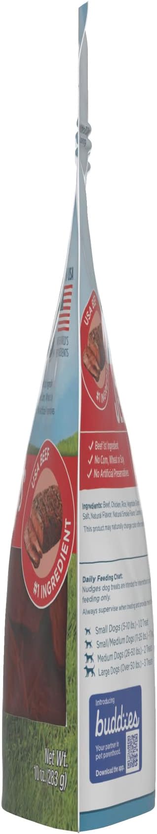 Blue Buffalo Nudges Jerky Cuts Natural Dog Treats, Steak, 10oz Bag