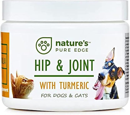POWERFUL PET HIP & JOINT - with ORGANIC TURMERIC - Natural Ingredients - Triple Strength - Chondroitin - Glucosamine - MSM - Organic Sea Coral Calcium. Extra Large 170 Grams.