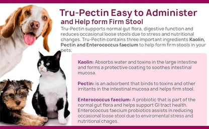 Tru-Pectin Anti-Diarrheal for Dogs & Cats, 250 Tablets– Chicken Liver Flavor –Helps Reduce Occasional Loose Stool & Diarrhea, Balance Gut pH, Support Normal Digestion & Gut Flora -Made in USA