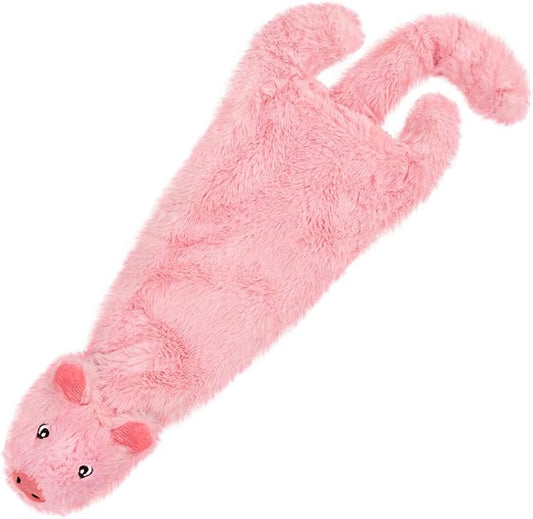 Best Pet Supplies Stuffing Free Squeaky Dog Toys for Small Dogs, Medium Dogs, and Large Dogs, Durable, Best Dog Chew Toy for Teething Puppy, Indoor Play, Holds Plastic Bottle - Pig, Medium