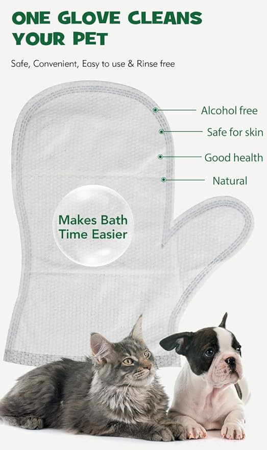 Dog Washing Gloves for Bathing – 6 pcs Dog Bathing Gloves – Cat & Dog Wipes Cleaning – Pet Washing Gloves for Dogs - Dry Cleaning Dog Shampoo Gloves - 10x9 Inch