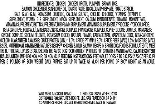 Nature's Recipe Wet Dog Food, Chicken & Wild Salmon Recipe In Broth, 2.75-Ounce Cup (Pack of 24)