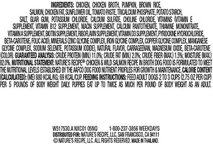 Nature's Recipe Wet Dog Food, Chicken & Wild Salmon Recipe In Broth, 2.75-Ounce Cup (Pack of 24)