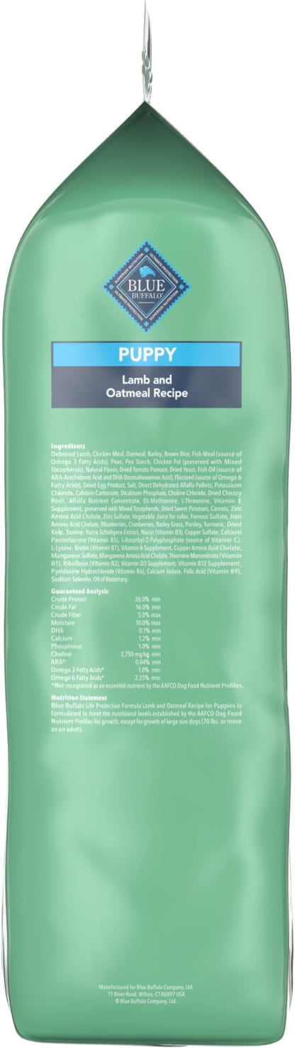 Blue Buffalo Life Protection Formula Natural Puppy Dry Dog Food, Lamb and Oatmeal 34-lb
