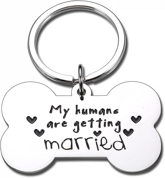 Funny Gifts for Her Bride to Be Bridal Shower Wedding Gifts for Couple Dog Mom Gift for Women Getting Married Engagement Valentine Gifts Dog Tags Pet Accessories for Pets Dog Lovers Owner Bride to be