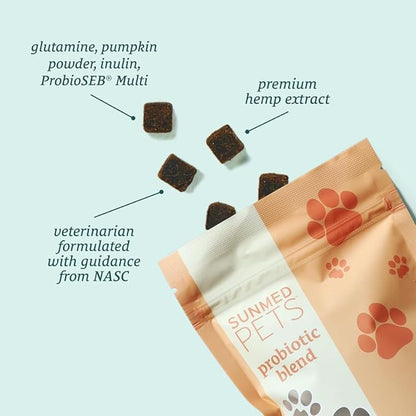 Probiotics for Dogs with Pumpkin & Probiotic Blend - Formulated for Dog Digestive Health, Overall Wellness - Hemp Extract Chews, 40 Count