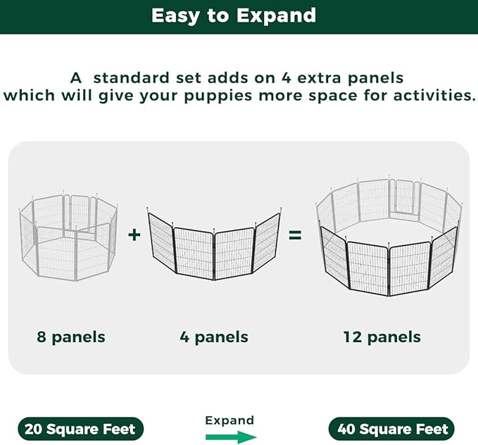 FXW Rollick Dog Playpen for Yard, RV Camping│Patented, 40 inch 4 Panels