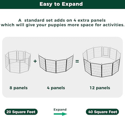 FXW Rollick Dog Playpen for Yard, RV Camping│Patented, 40 inch 4 Panels