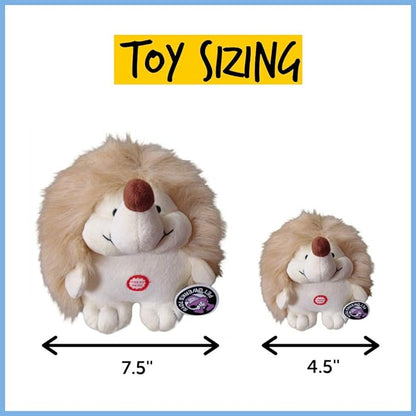 Pet Qwerks Plush Interactive Dog Toys - Chattering Hedgehog - 4.5 in, All Breed Sizes